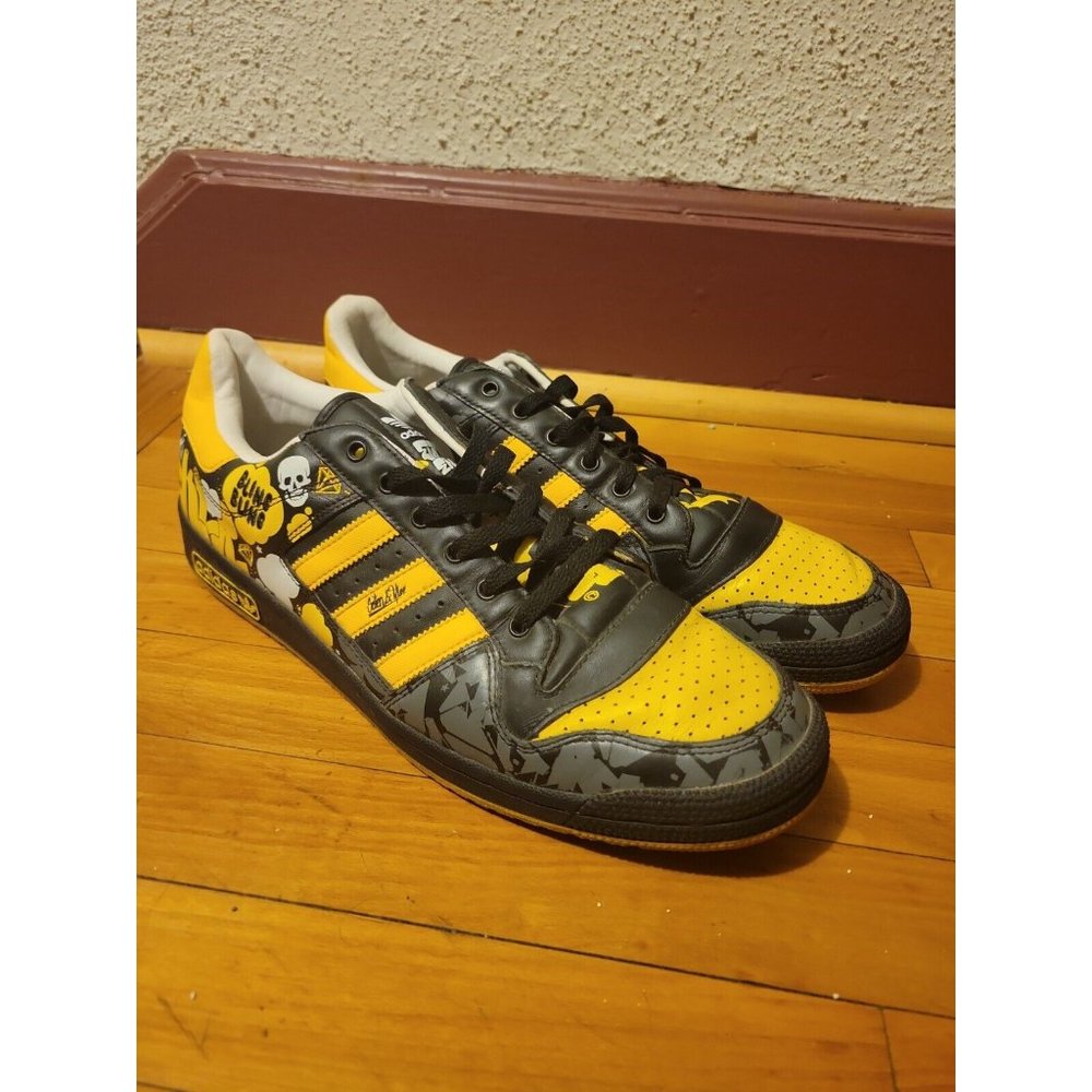 Rare Adidas TBT 123Klan End to End Shoes  Black/Yellow  Size 13 US Skate Shoe